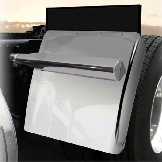 24" Triangular Post Mount Stainless Steel Quarter Fender Kit With Rolled Edge -  TFEN-Q10