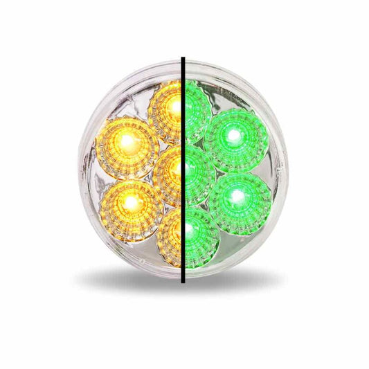 2" Dual Revolution Amber Marker to Green Auxiliary LED Light   -  TLED-2XAG