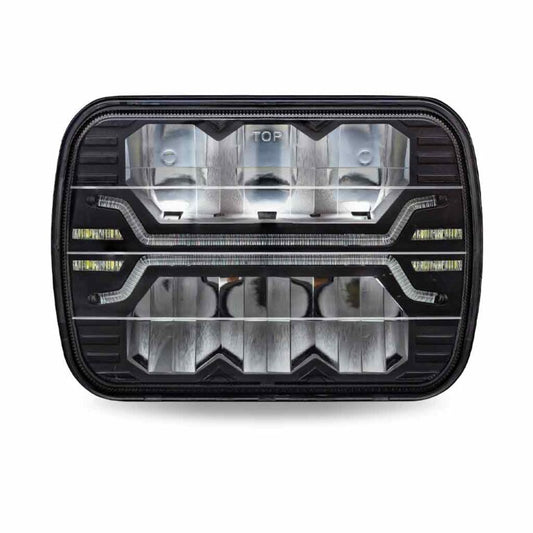 Reflector Headlight with White Auxiliary Accents Combination High & Low Beam 5" X 7"  LED -  TLED-H87