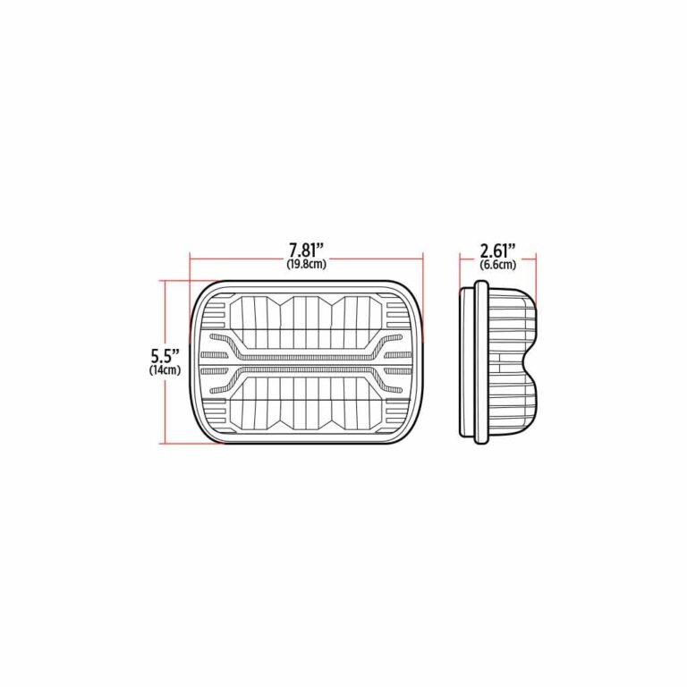 Reflector Headlight with White Auxiliary Accents Combination High & Low Beam 5" X 7"  LED -  TLED-H87