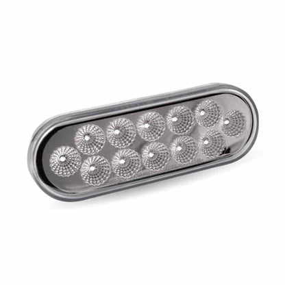 DUAL REVOLUTION RED STOP, TURN & TAIL TO WHITE BACK UP LED OVAL LIGHT  -  TLED-OX60R