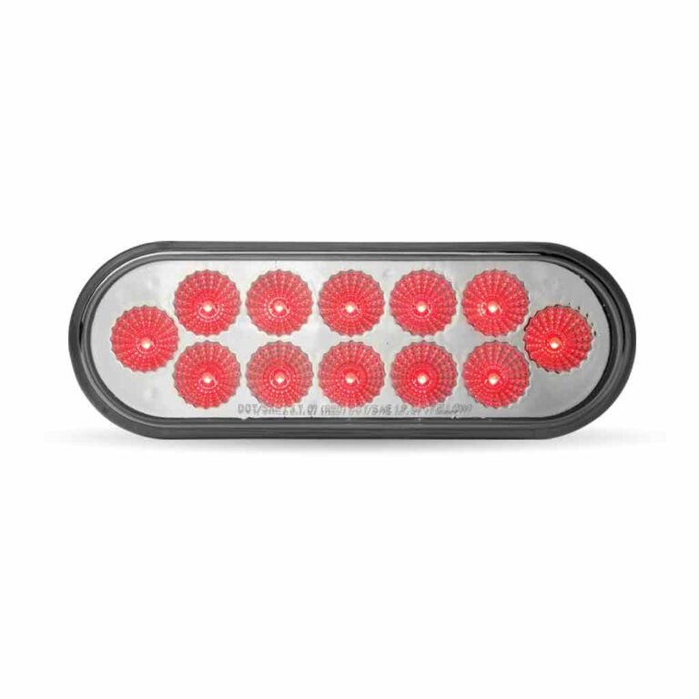 DUAL REVOLUTION RED STOP, TURN & TAIL TO WHITE BACK UP LED OVAL LIGHT  -  TLED-OX60R