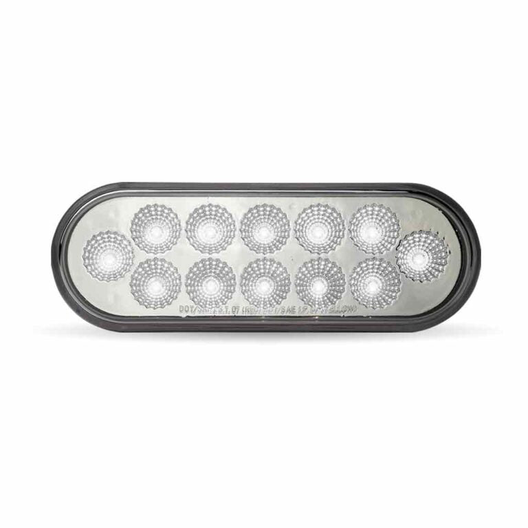 DUAL REVOLUTION RED STOP, TURN & TAIL TO WHITE BACK UP LED OVAL LIGHT  -  TLED-OX60R