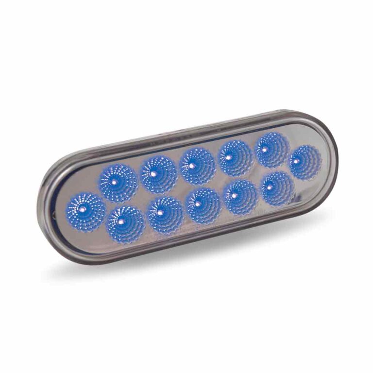 DUAL REVOLUTION AMBER TURN SIGNAL & MARKER TO BLUE AUXILIARY LED OVAL LIGHT  -  TLED-OXAB