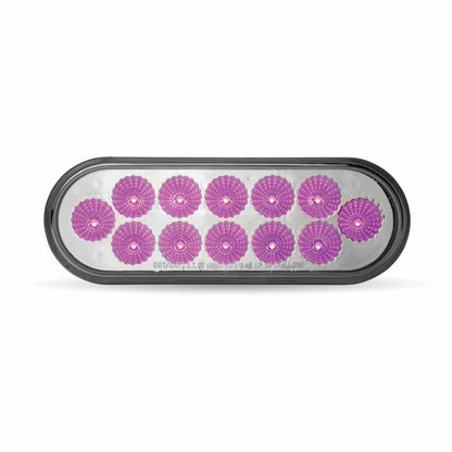 DUAL REVOLUTION AMBER TURN SIGNAL & MARKER TO PURPLE AUXILIARY LED OVAL LIGHT  -  TLED-OXAP