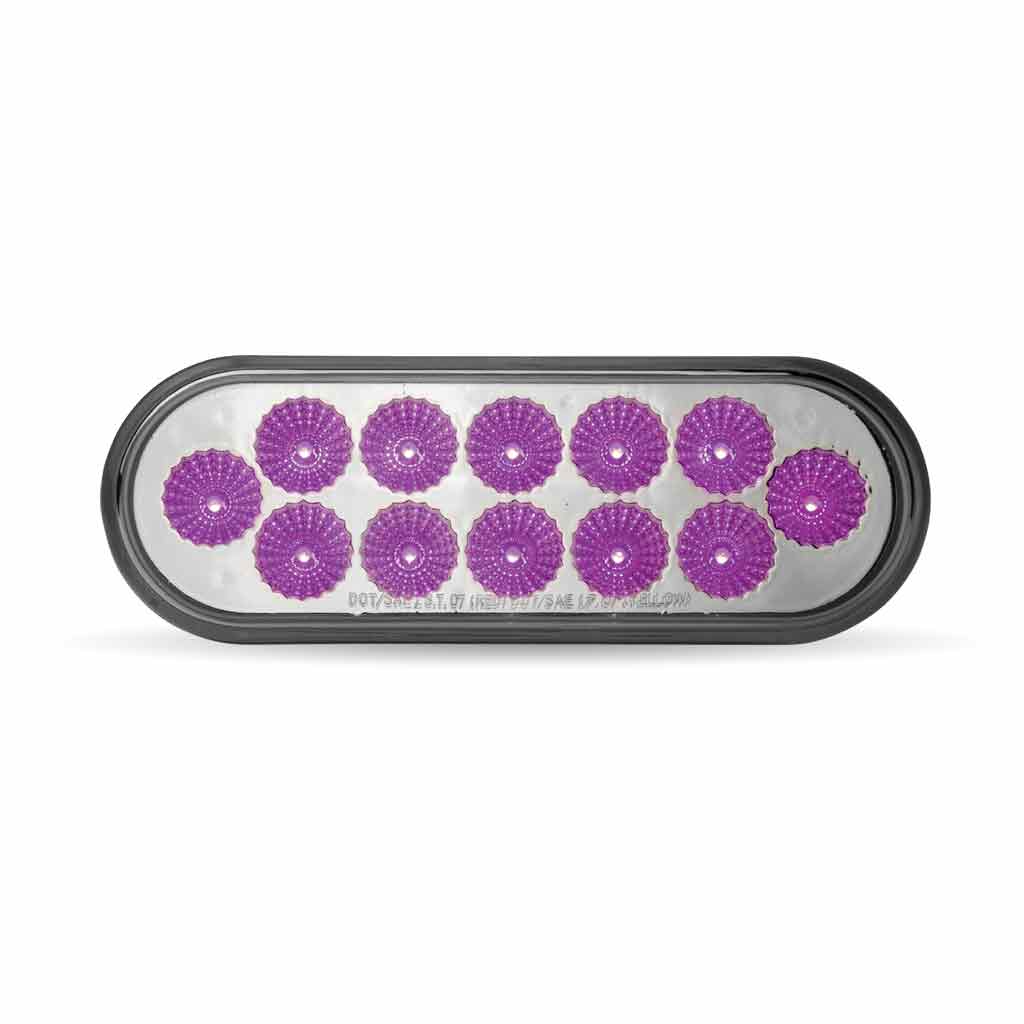 DUAL REVOLUTION RED STOP, TURN & TAIL TO PURPLE AUXILIARY LED OVAL LIGHT  -  TLED-OXRP