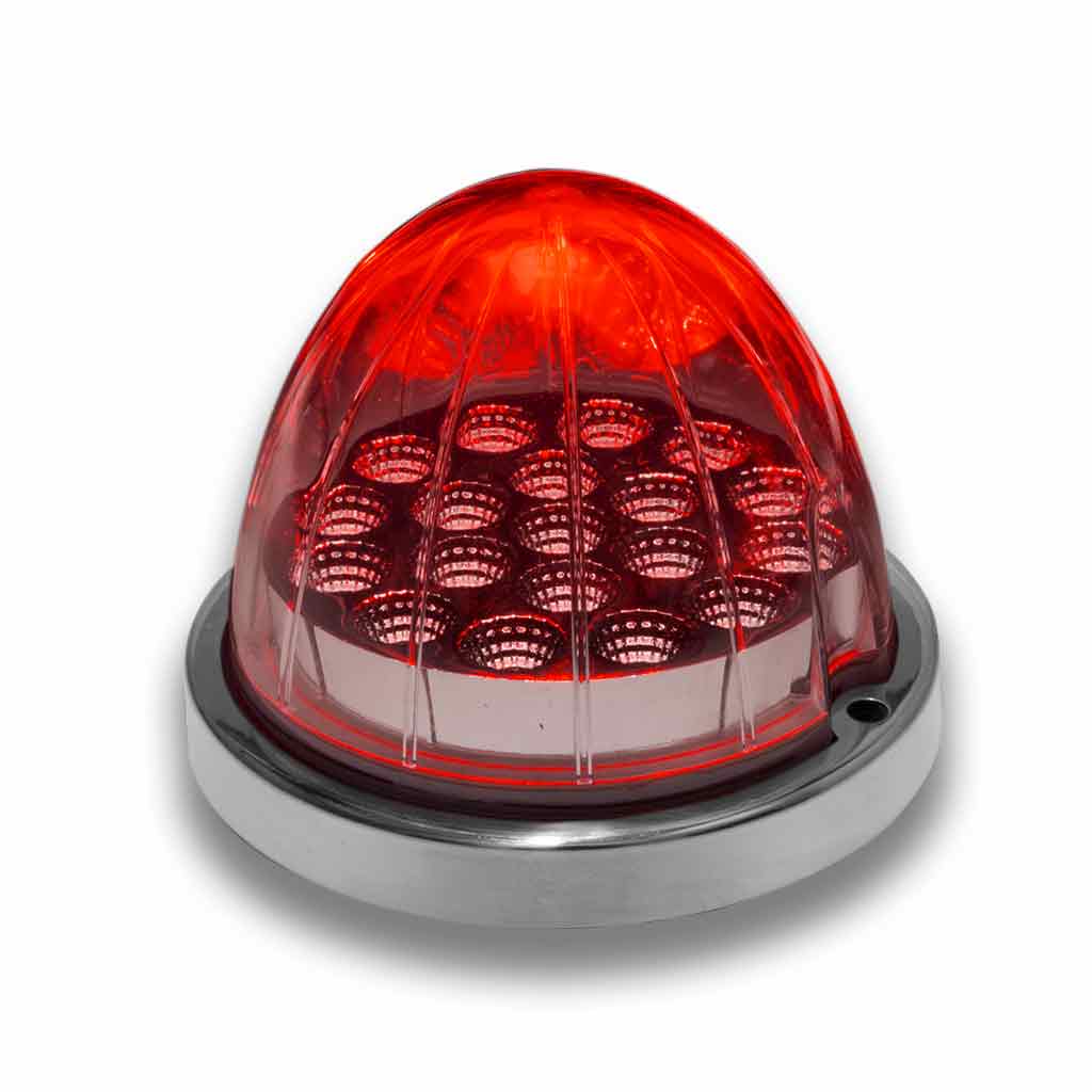 DUAL REVOLUTION AMBER/RED WATERMELON LED WITH REFLECTOR CUP & LOCK RING (19 DIODES)  -  TLED-WXAR