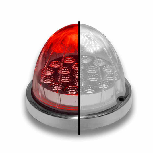 DUAL REVOLUTION RED/WHITE WATERMELON LED WITH REFLECTOR CUP & LOCK RING (19 DIODES)  -  TLED-WXRW
