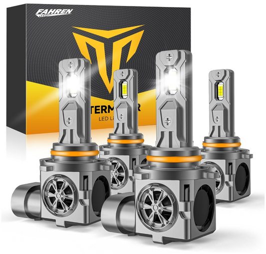 Termitor 9005 & 9006 fog light bulbs combo, 60,000LM, 6500K cool white, CANBUS ready, plug-and-play, impact-resistant, IP68 waterproof.