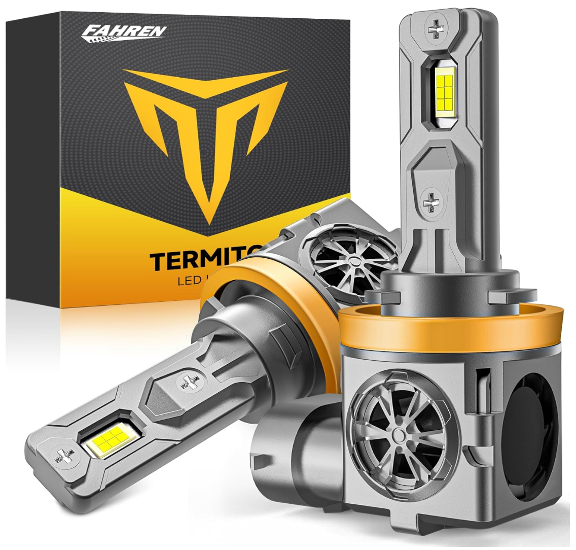 Termitor H11/H9 LED fog light bulbs, 40,000 lumens, 6500K white, plug-and-play automotive LEDs