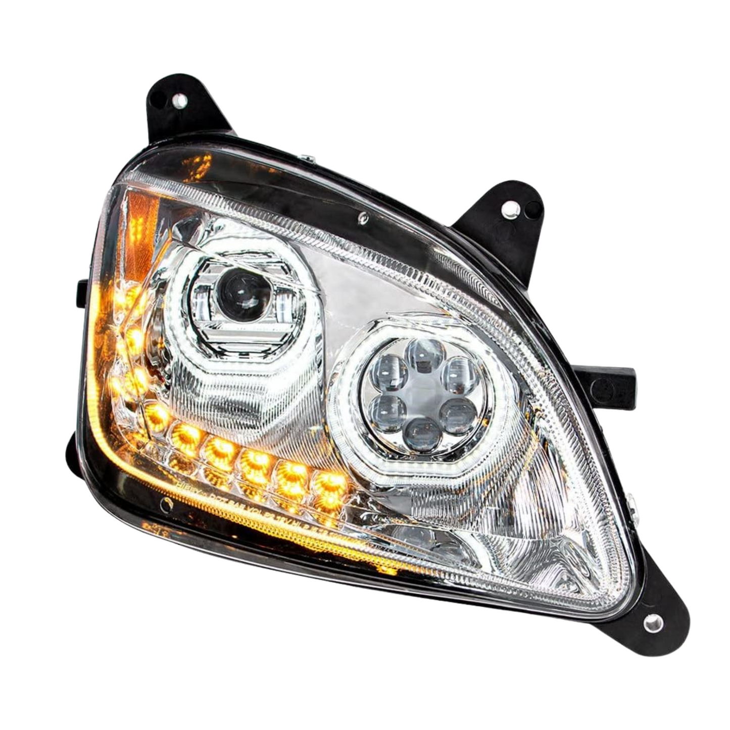 Chrome 10 LED Headlight for Peterbilt 587 (2010 & 2016) & 579 (2012- 2021) Passenger Side - 35746