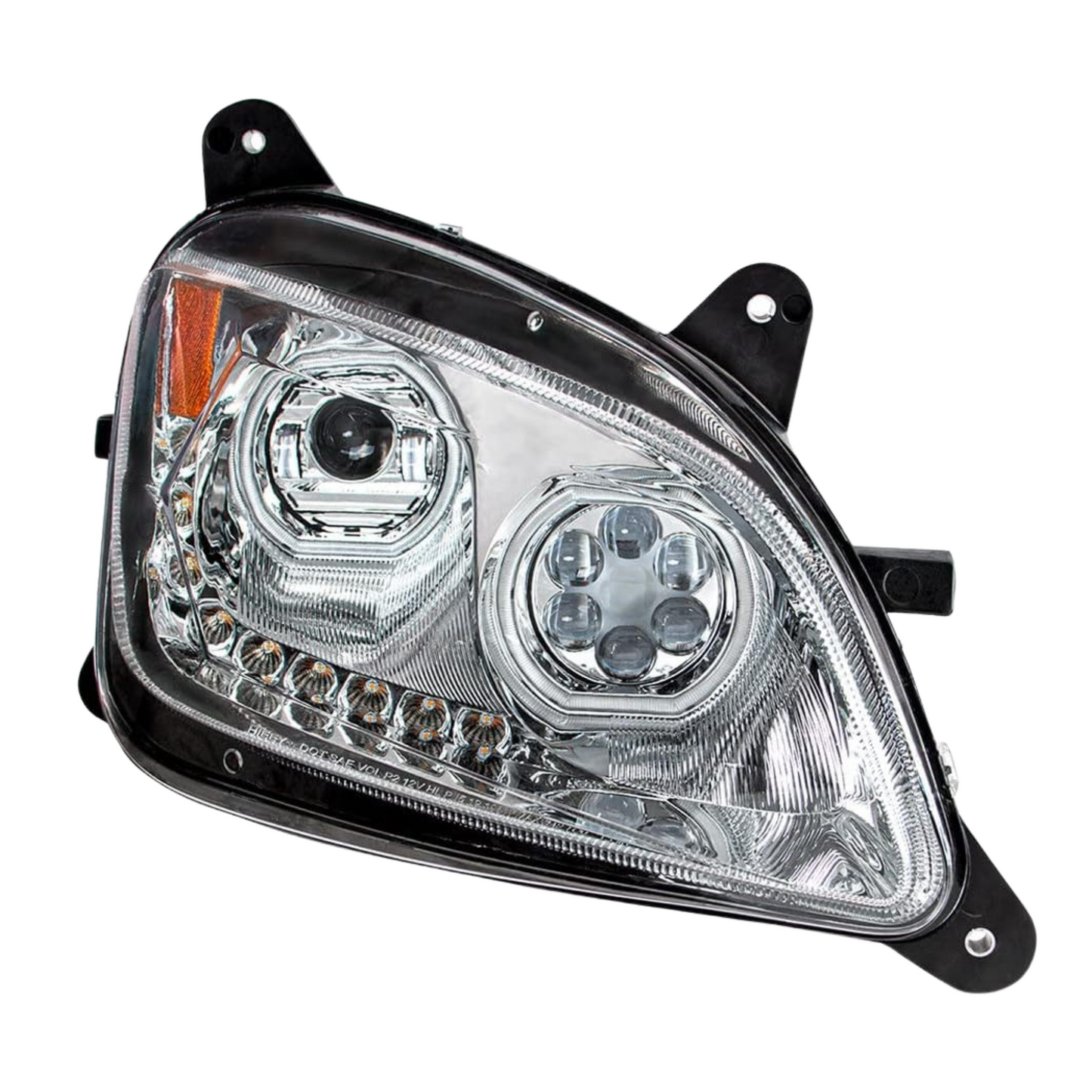 Chrome 10 LED Headlight for Peterbilt 587 (2010 & 2016) & 579 (2012- 2021) Passenger Side - 35746