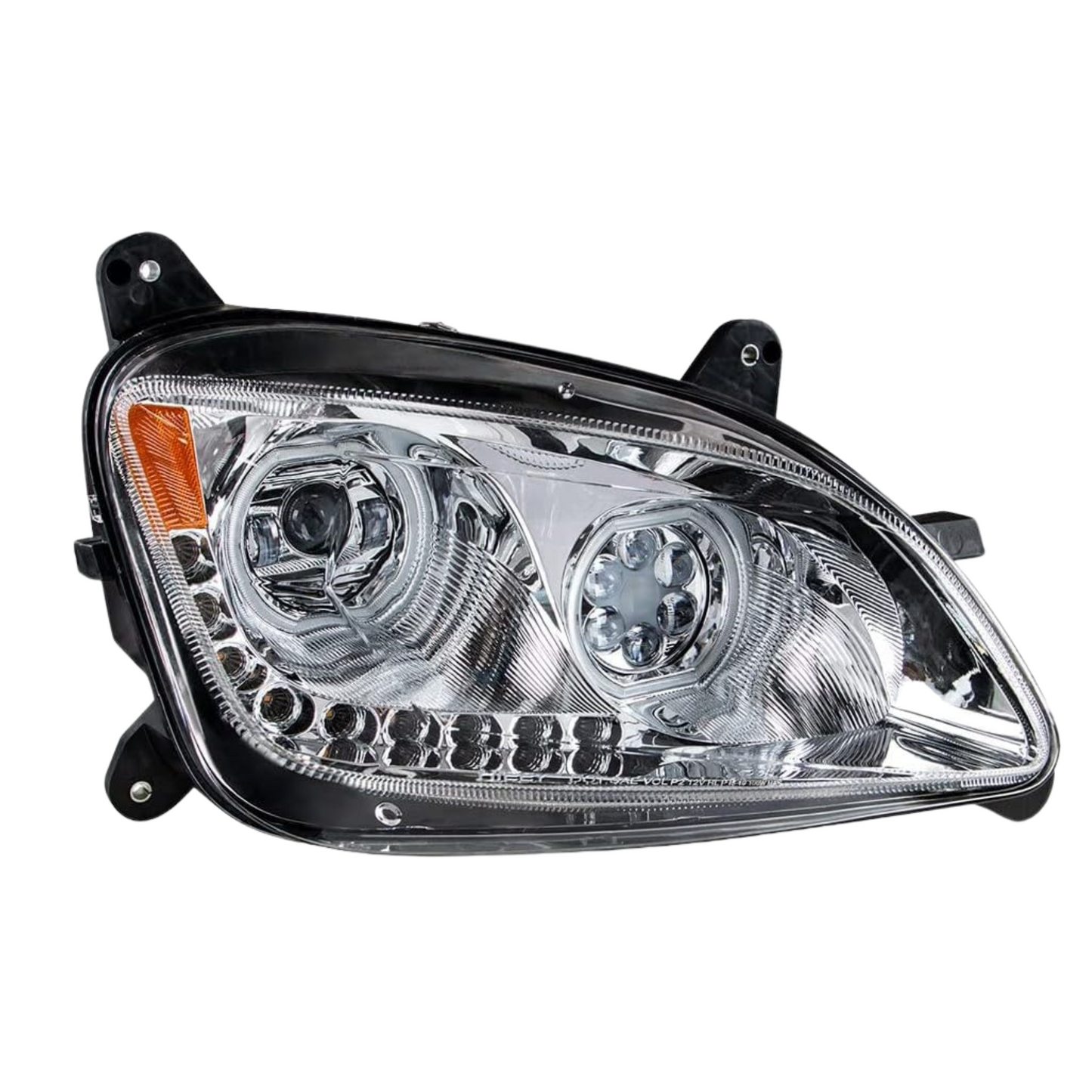 Chrome 10 LED Headlight for Peterbilt 587 (2010 & 2016) & 579 (2012- 2021) Passenger Side - 35746