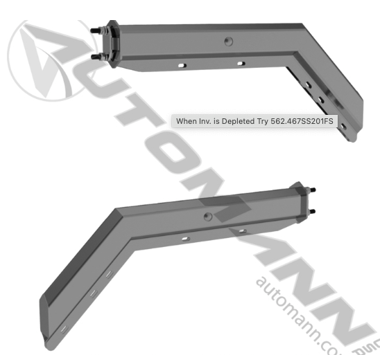 Chrome 45-degree spring-loaded mudflap hanger kit for semi trucks