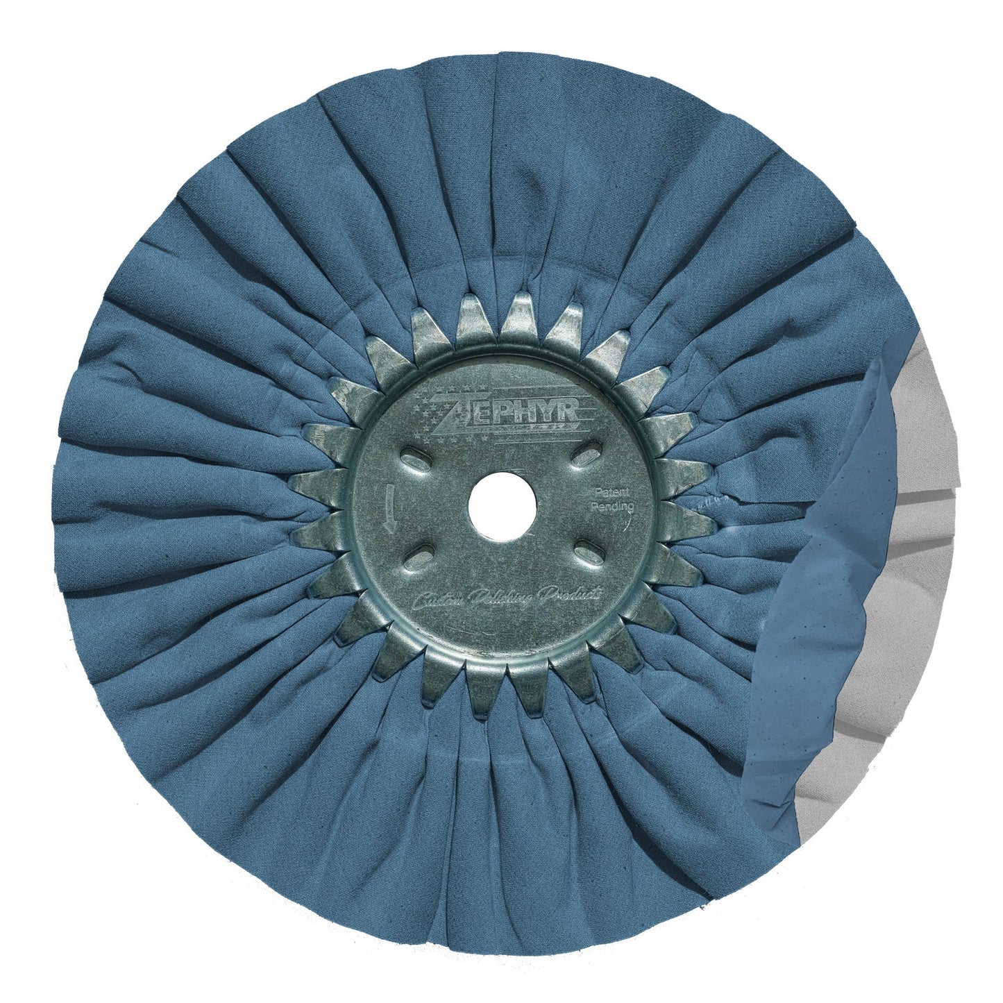 Zephyr White/Blue Final Finish or Color Airway Buffing Wheel  -  AWW-58-8 SS