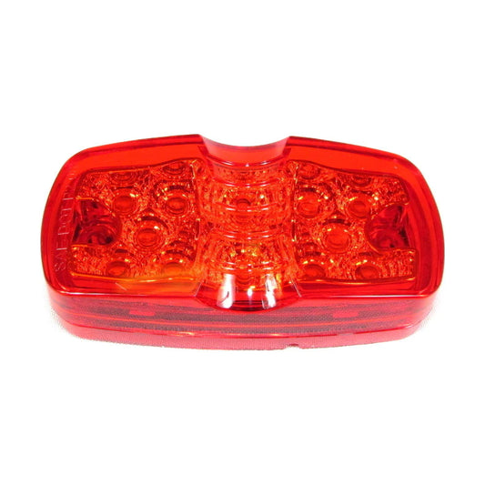 Oval Clearance & Side Marker  Fixed 16 LED Light  Red 12/24V,  Double Optic , W/ Reflex And Direct Pigtail  -  8040ER