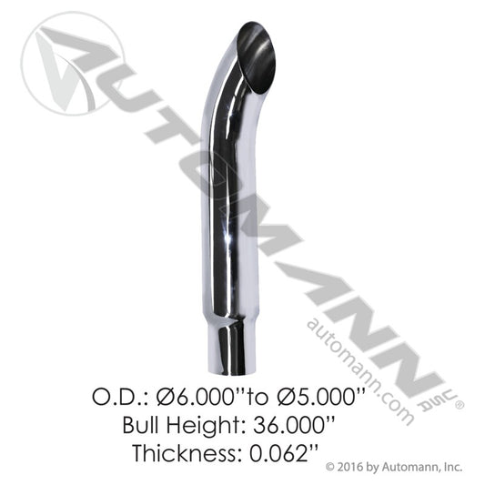 Chrome Stack 36in Length 6in to 5in OD - 562.U56536SC