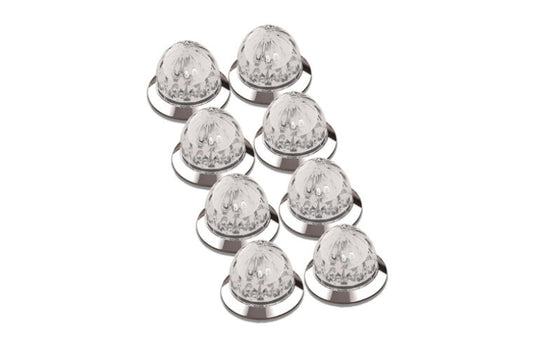 MINI WATERMELON HERO LED LIGHT - WHITE LIGHT / CLEAR LENS FOR STUD MOUNT 3/4" HOLE, 8 PACK  -  HEROWCWMMINI-8