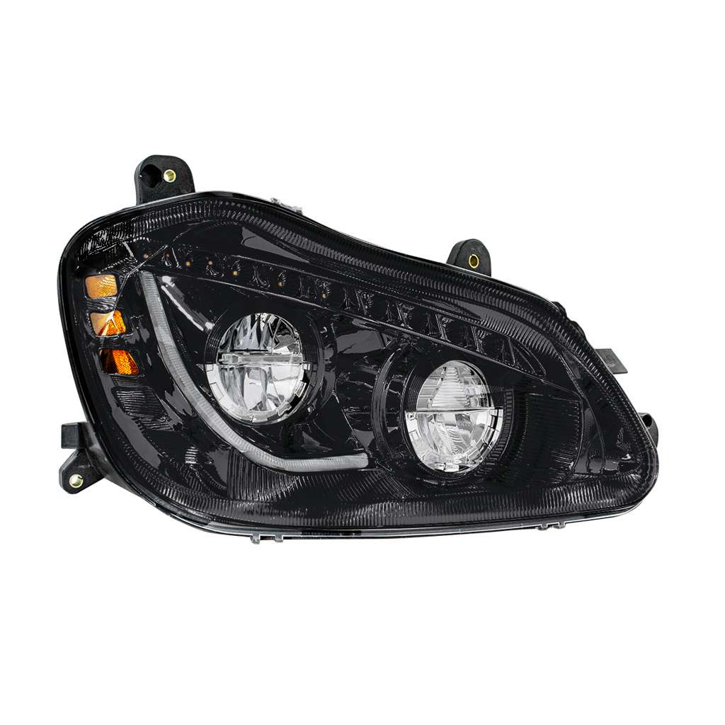 High Power 45 LED Blackout Headlight with Sequential Turn Signal for 2013-2021 Kenworth T680 Passenger Side - 35892