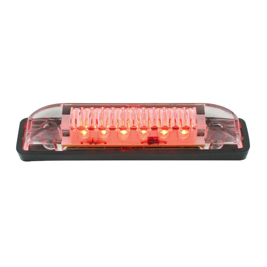 Thin Line Red/Clear 6- Led Sealed Light  -  77653