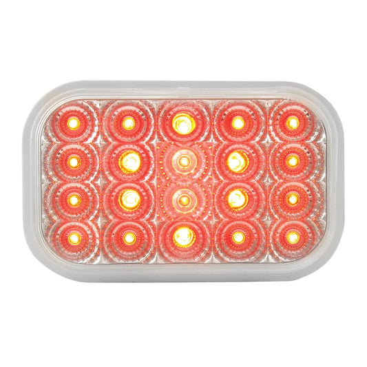 Rectangular Spyder LED Light Red/Clear  -  77014