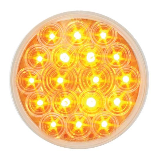 24V 4 Inch Fleet Round Amber/Clear 18 LED Sealed Light  -  76451