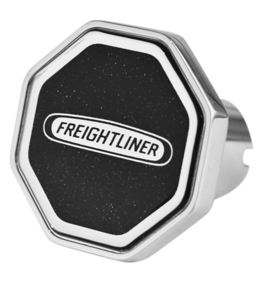 FREIGHTLINER LOGO OCTAGON KNOB METALLIC BLACK 195  -  CK-FL1-O-5778