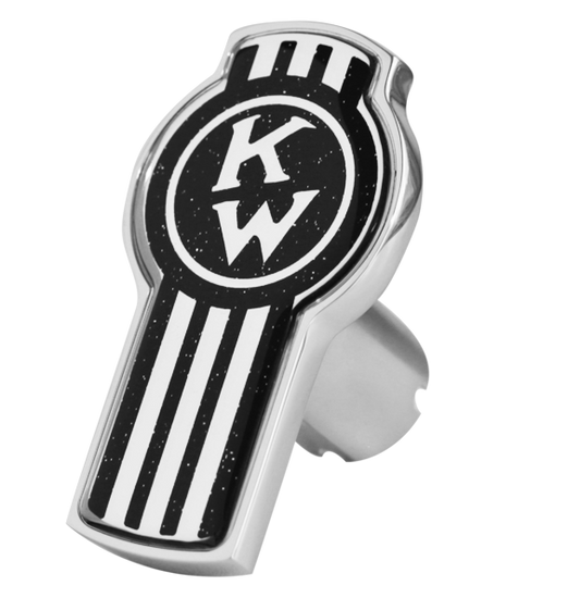 KENWORTH LOGO SHAPE KNOB METALLIC BLACK 195  -  CK-KW-LS-5778