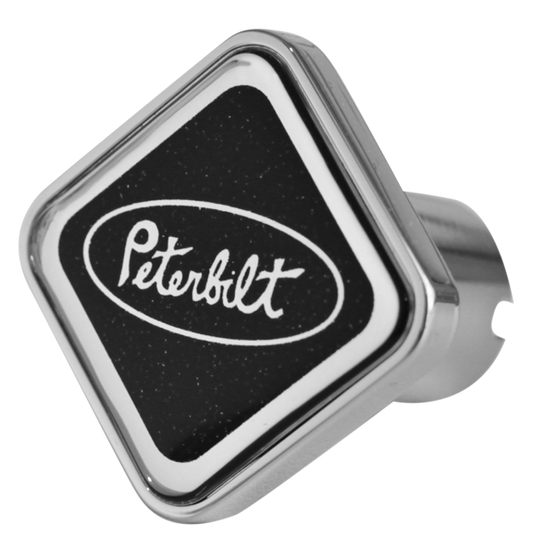 Peterbilt Chrome Air Valve Knob Square Metallic Black  -  CK-PB1-S-5778