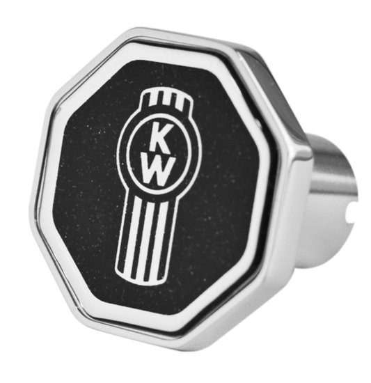 Bouton Octagon Logo Kenworth Noir Metallique 195  -  CK-KW1-O-5778