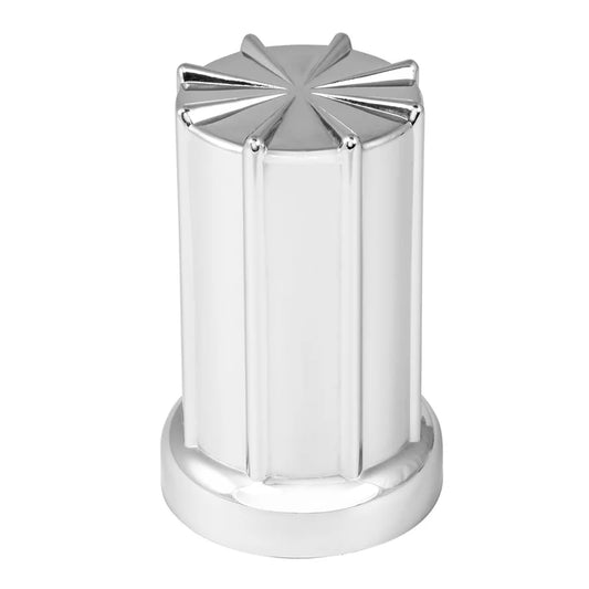 8 Spoke Sonic Flat Top 33MM x 3-3/8 Inch Chrome Plastic Lug Nut Cover Push-on  -  10233