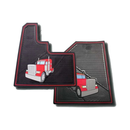 Perterbilt 379 Red 2004 & older Floor Mats  -  2001199