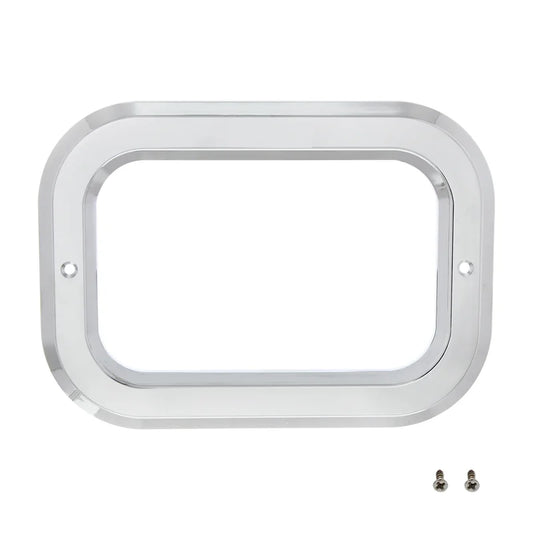 Chrome Plastic Rectangular Bezel without Visor  -  10499