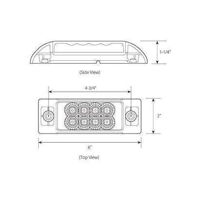 Rectangular 4 LED Light Red  -  9025EOPR